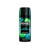 AXE Aqua Bergamot deodorant spray bottle with all-day freshness