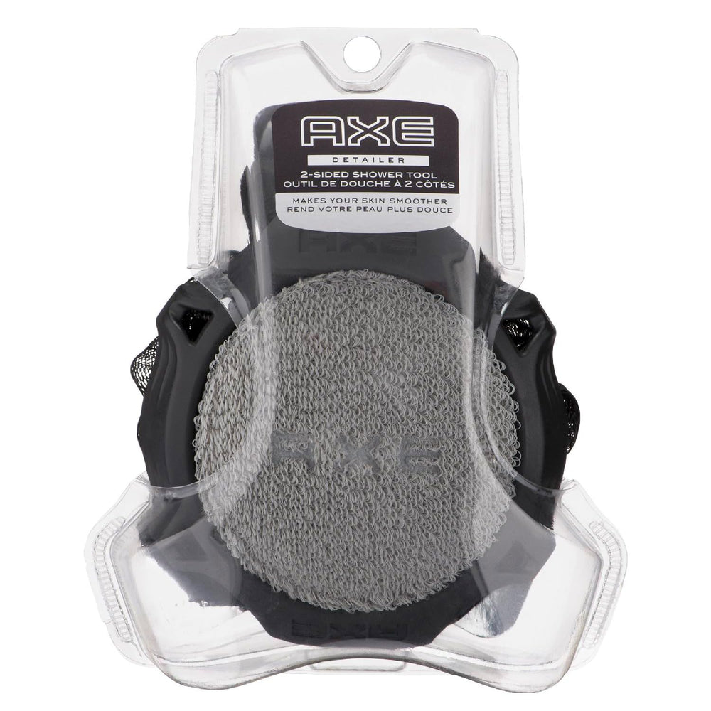 AXE mens shower scrubber detailer front view for exfoliation benefits