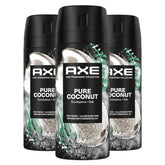 AXE Pure Coconut deodorant bottle delivers long-lasting freshness.