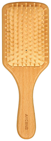 AYCBNB hair brush with wood bristles and round tips for gentle scalp massage.