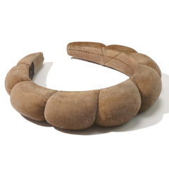 Ayesha Brown Spa Headband shows sponge padding that boosts comfort while keeping hair away from the face.