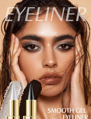 AYKY gel eyeliner rich pigment swatches show deep black.