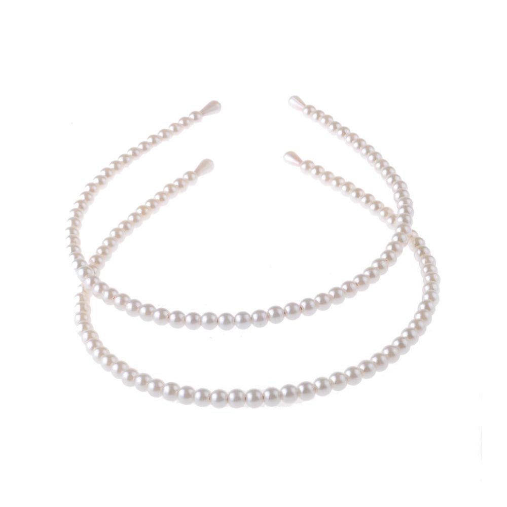 Aysekone diadema de perlas imitación en blanco, ideal para bodas y estilos diarios.
