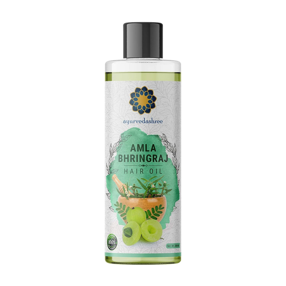 Ayurvedashree Aceite capilar con Amla y Bhringraj para nutrir el cuero cabelludo.