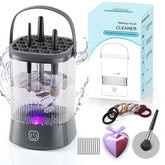 Azang electric makeup brush cleaner front view shows powerful 9000RPM action for fast cleaning.