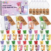 AZEN 32-set gift bundle with hand cream and lip balm in organza bags for weddings