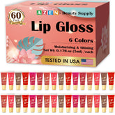 AZEN 60 colors lip gloss set for versatile daily looks and subtle shine