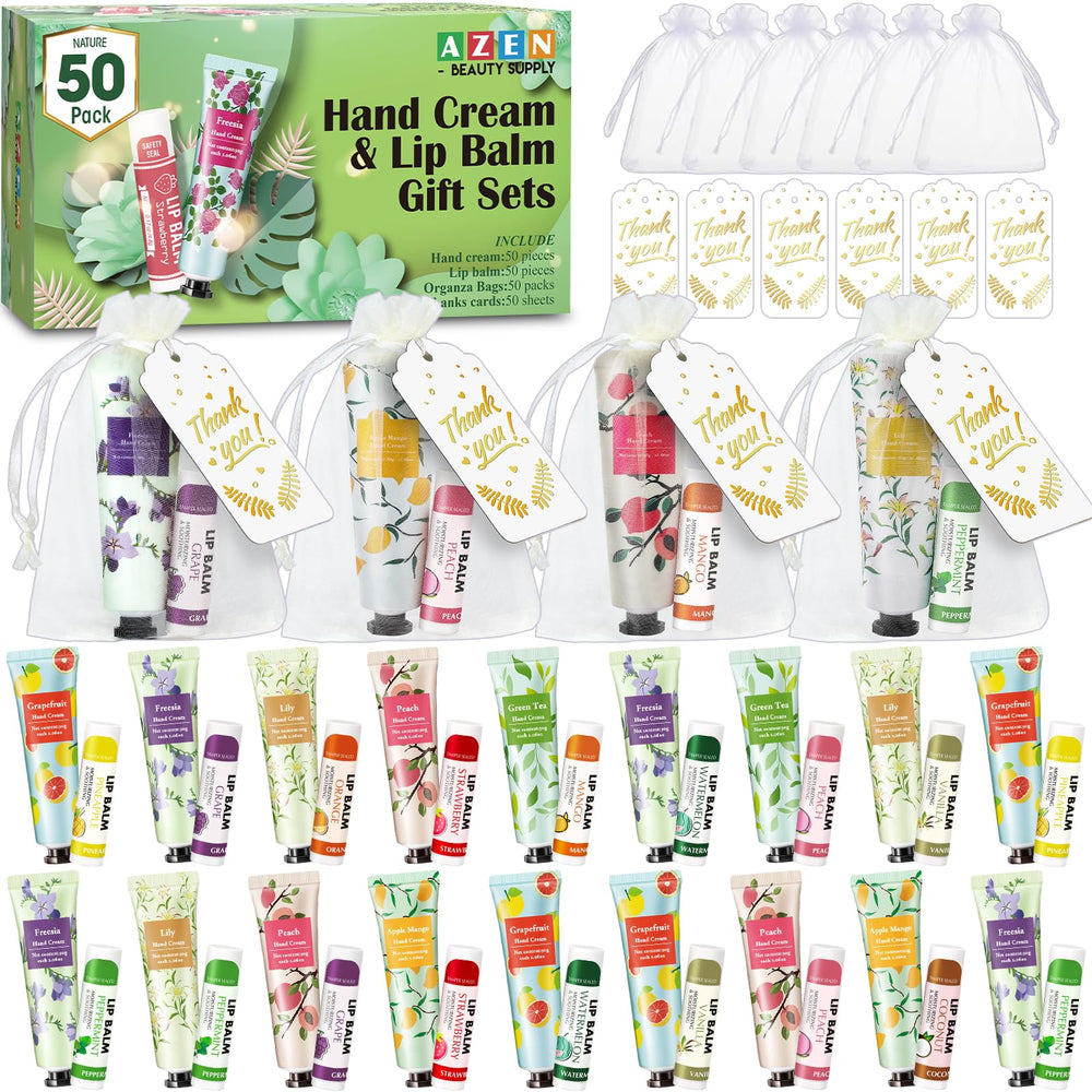 AZEN bulk gift set hand cream flavors shown, ideal for wedding favors and guest gifts