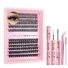 Azenlo lash clusters tray with 30D and 80D for at-home volume.