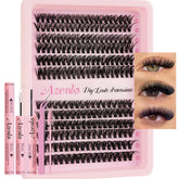 Azenlo lash clusters 40D60D tray offers lightweight, knot-free volume for DIY lovers.