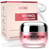 Azure Cosmetics Retinol & Collagen Moisturizer bottle for daily hydration and anti-aging care.