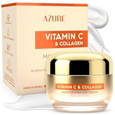 Azure Cosmetics Vitamin C & Collagen face moisturizer in jar shows hydration for all skin types