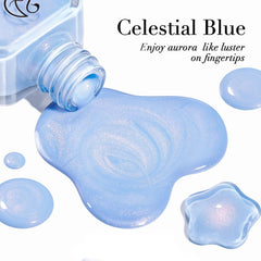 AZUREBEAUTY Celestial Blue swatch highlighting rich coverage