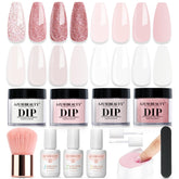 AZUREBEAUTY Conjunto polvo de inmersión, colores versátiles para uñas duraderas y brillo intenso