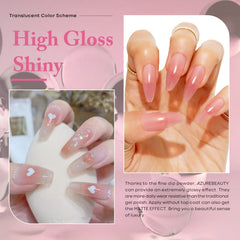 AZUREBEAUTY milky jelly finish on nails with salon-grade shine.