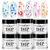 AZUREBEAUTY polvo de inmersión transparente con flores secas para uñas elegantes