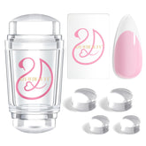 Azurebeauty French Tip Stamp Kit shown with 6-piece set for quick DIY manicures.