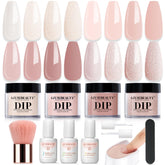 AZUREBEAUTY kit dip powder nude para uñas, acabado suave y natural