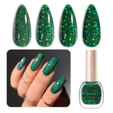 AZUREBEAUTY laca-uñas verde navidad brillo rápido para secado