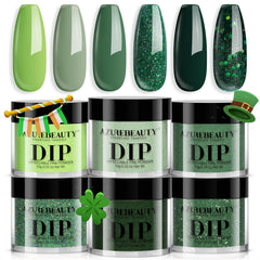 AZUREBEAUTY polvos de inmersión: conjunto de 6 colores para uñas con brillo duradero