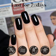 AzureBeauty quick-dry nail polish bottle demonstrates fast drying without UV light