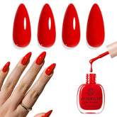 AZUREBEAUTY Burgundy red nail polish bottle close-up shows vibrant shade and glossy finish.