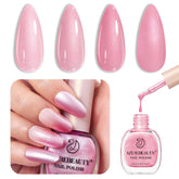 AZUREBEAUTY shimmery rose pink nail polish bottle showing premium color and shimmer.