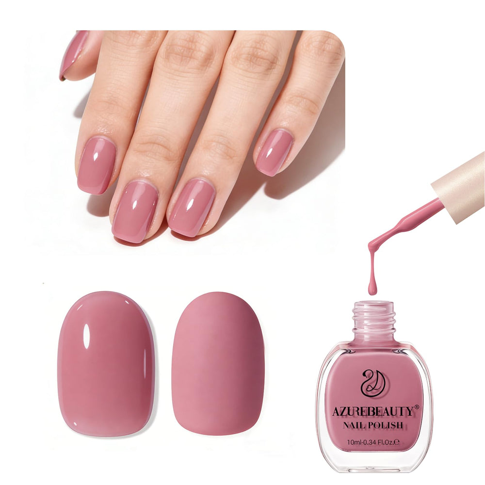 AZUREBEAUTY Valentine's hazy rose bottle shows quick-dry glossy color.