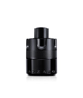 Azzaro The Most Wanted Intense bottle in matte black exuding bold masculinity for modern men