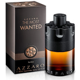 Azzaro The Most Wanted Parfum bottle front view with amber juice signaling date night appeal