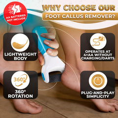 AZZORI foot sander in hand demonstrates ergonomic design for precise callus removal.