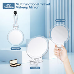 B Beauty Planet 5-inch double-sided handheld mirror for compact travel use.