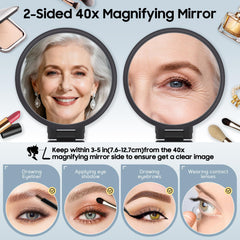 B Beauty Planet 40X handheld mirror ideal for on-the-go touch-ups.