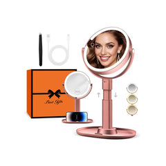 B Beauty Planet makeup mirror with lights in rose gold for easy makeup application