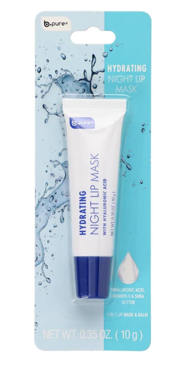 B Pure mascarilla labial hidratante noche, envase visible para hidratación continua.