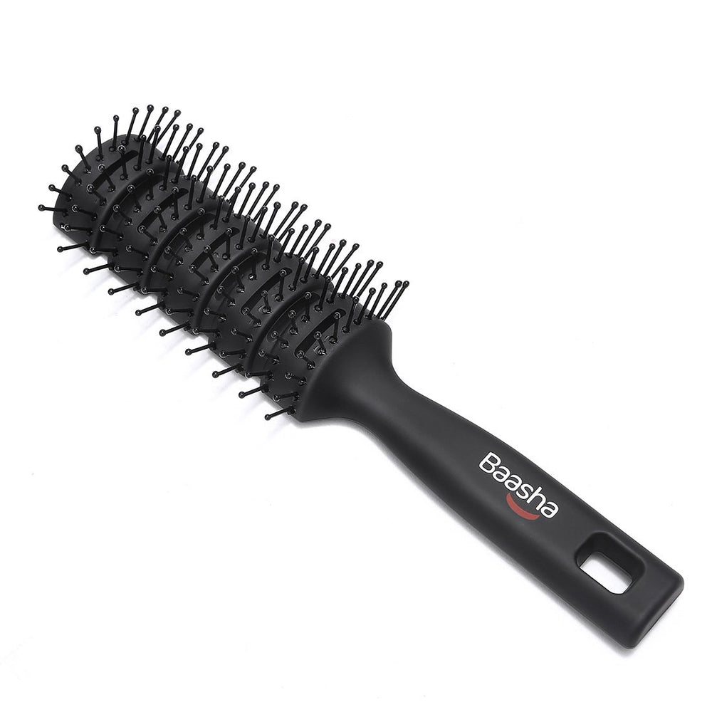 Baasha vented hair brush for blow drying with wide vents for faster styling