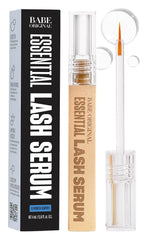 BABE ORIGINAL eyelash serum bottle close-up for hydrated, fuller lashes