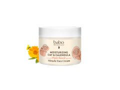 Crema facial de Babo Botanicals con avena y caléndula, hidratante suave.