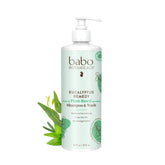 Babo Botanicals Eucalyptus Remedy Champú 2 en 1, botella, ideal para limpieza diaria.