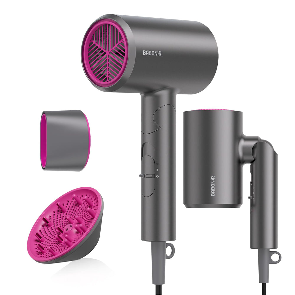 BABONIR hair dryer with diffuser attachment for enhanced curls and reduced frizz