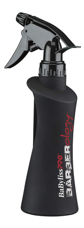 BaBylissPRO Barberology botella atomizadora de 10 onzas con centro transparente para ver el líquido.