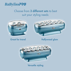 BaBylissPRO butterfly clips securing rollers for steady, salon-ready styling.