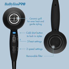 BaBylissPRO Ceramix Xtreme concentrator nozzle for precise airflow and professional finishes