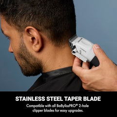 BaBylissPRO COREFX clipper side view shows compact metal grip for comfortable handling.
