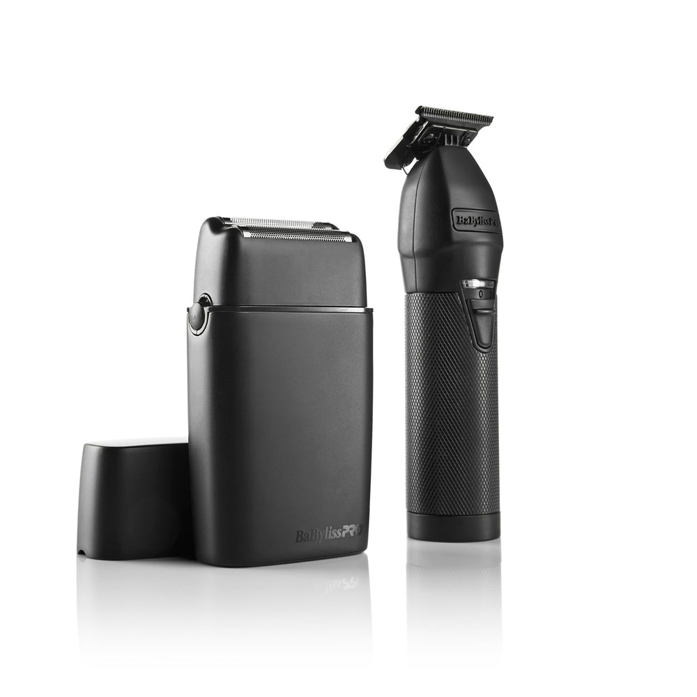 BaBylissPRO LimitedFX trimmer close-up showing the zero-gap T-blade for precise edging.