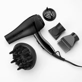 BaBylissPRO Nano Titanium Hair Dryer front view, powerful 2000W performance for quick styling