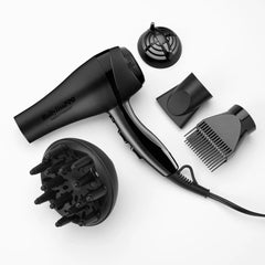 BaBylissPRO Nano Titanium Hair Dryer front view, powerful 2000W performance for quick styling
