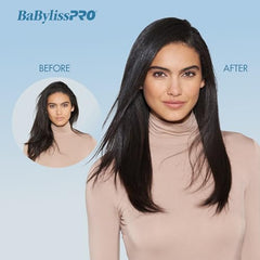 BaBylissPRO Nano Titanium Ionic Straightener in use for smooth styling