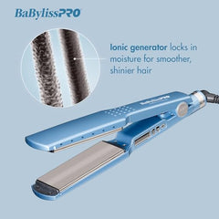 BaBylissPRO Nano Titanium Ionic Straightener ion generator in action for frizz control