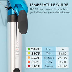 BaBylissPRO Nano Titanium long-barrel iron cool tip ensures safe grip during styling.